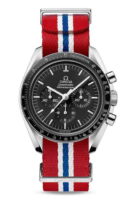 新色のNATOストラップは、国旗にインスパイアされた18色。ストラップ幅は19-20mm、21-22mmの2種。各1万8000円。