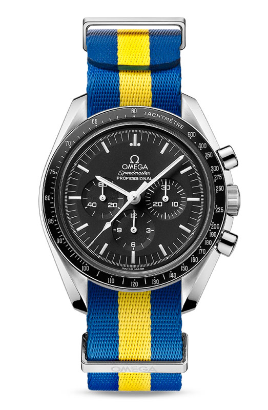 新色のNATOストラップは、国旗にインスパイアされた18色。ストラップ幅は19-20mm、21-22mmの2種。各1万8000円。