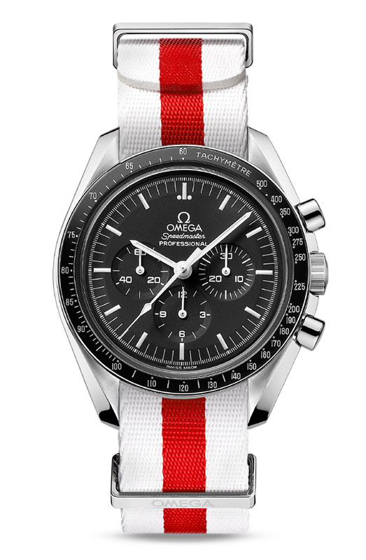 新色のNATOストラップは、国旗にインスパイアされた18色。ストラップ幅は19-20mm、21-22mmの2種。各1万8000円。