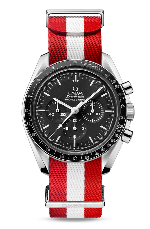 新色のNATOストラップは、国旗にインスパイアされた18色。ストラップ幅は19-20mm、21-22mmの2種。各1万8000円。