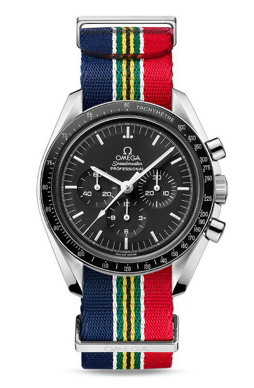 新色のNATOストラップは、国旗にインスパイアされた18色。ストラップ幅は19-20mm、21-22mmの2種。各1万8000円。