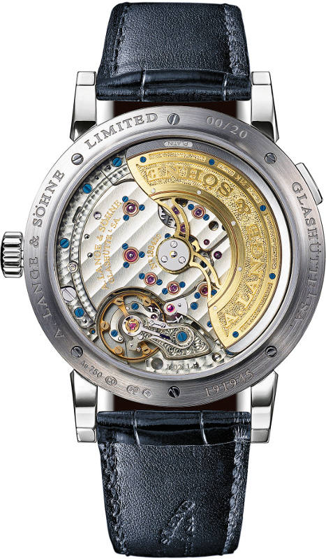 A.ランゲ&ゾーネ/ランゲ1・デイマティック 銀座ブティック10thアニバーサリー・リミテッドエディション:自動巻き。径39.5mm。18KWGケース。アリゲーターストラップ。3気圧防水。価格・発売時期未定。限定20本。