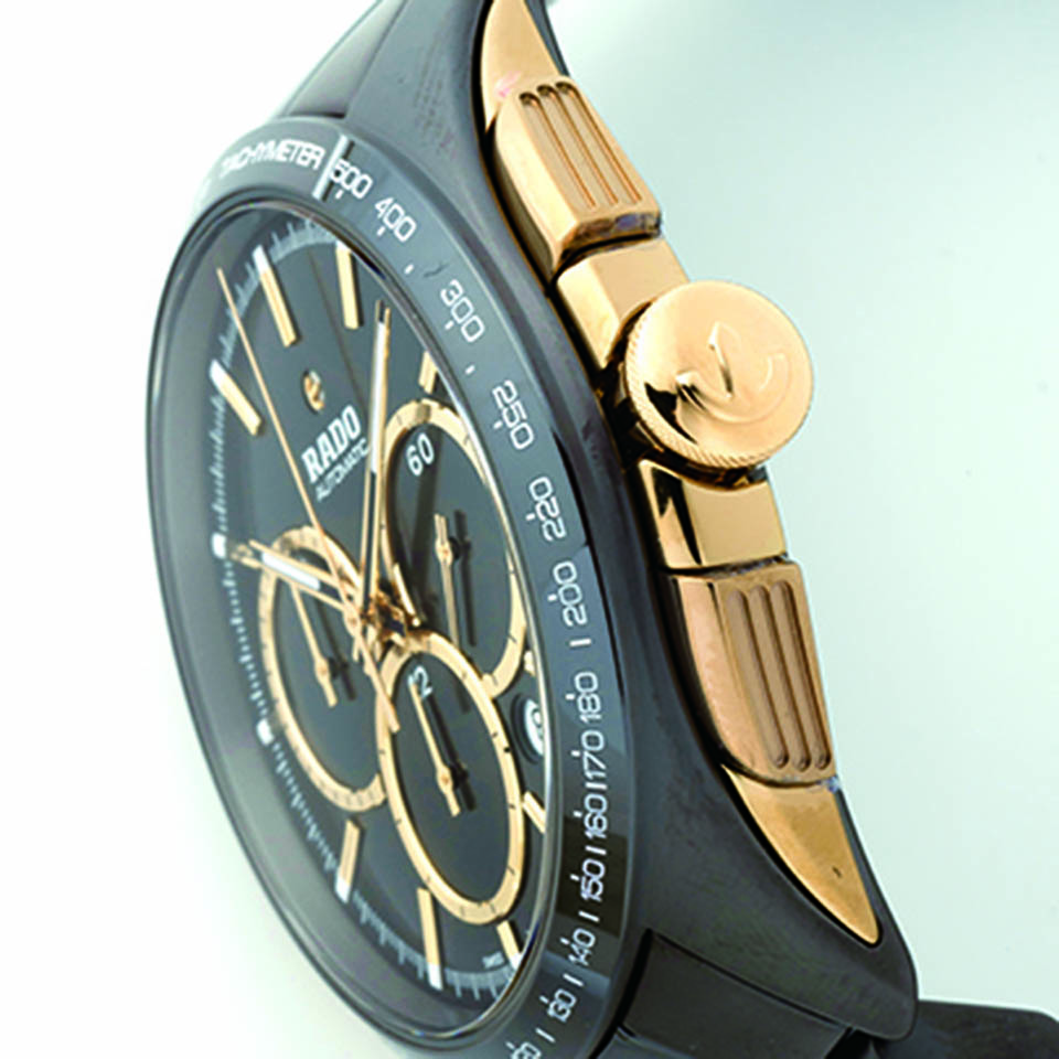 ラドー ハイパークローム ブラウン タキメーター 【 RADO